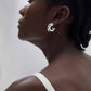 Fine Jewelry Women Office Elegant Electroforming Round Big C Shape Tube 999 Sterling Silver Exaggerated Earrings