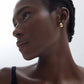 Women Hollow Simple Classic Minimalist  Cute Mini Water Drop 18k Gold Plated S999 Sterling Silver Electroforming Stud Earrings