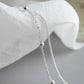 silver jewelry temperament, simple and versatile, with double layered bead chain S925 pure silver ankle chain decoration