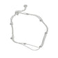 silver jewelry temperament, simple and versatile, with double layered bead chain S925 pure silver ankle chain decoration