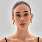 Women Fashion Jewelry Unique 999 Pure Silver Geometry Small Hollow Irregular Circle Electroforming Lightweight Stud Earrings (Pre-Sale)