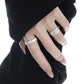 Casual Irrgular Beads Borders Wide 925 Sterling Silver Adjustable Ring