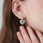 Girl Gift Hollow Love Heart 925 Sterling Silver Electroforming Star Hoop Earrings