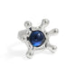 Stylish for Women Sophisticated 999 Pure Silver Elegant Gemstone Irregular Crown Electroforming Adjustable Statement Ring