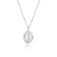 Women Simple Oval Natural White Shell 925 Sterling Silver Necklace