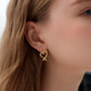 Honey Moon Hollow Heart 999 Sterling Silver Romantic Fine Jewelry Women’s Stud Earrings