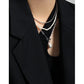 Office Irregular Natural Pearl Hollow Chain 925 Sterling Silver Necklace
