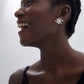 Chunky Jewelry Electroforming Lady's Casual Irregular Fireworks S999 Sterling Silver Luxury Stud Earrings
