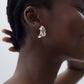 Fine Jewelry Women Electroforming Light Casual Multi C Shape Tube Cross S999 Sterling Silver Row Hoop Earrings