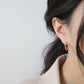 Office Lady Hollow Heart 925 Sterling Silver Hoop Earrings