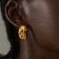 Women Fashion Jewelry Artistic 999 Pure Silver Huge Facial Oval Simple Portrait Electroforming Hollow Statement Earrings