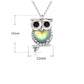 Cute Natural Moonstone CZ Owl 925 Sterling Silver Necklace