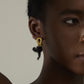 Women Daily Wear Elegant 999 Pure Silver Modern Simple Golden Knot Electroforming Lightweight Chunky Earrings