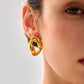 Women Fashion Jewelry Unique 999 Pure Silver Geometry Small Hollow Irregular Circle Electroforming Lightweight Stud Earrings (Pre-Sale)