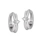 Graduation Simple CZ Shining Star 925 Sterling Silver Hoop Earrings