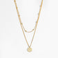 Choker Double Beads Chain Tag Coin 925 Sterling Silver Necklace