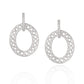 Party Geometry Frosted Hollow CZ Circle 925 Sterling Silver Dangling Earrings