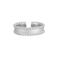 Casual Irrgular Beads Borders Wide 925 Sterling Silver Adjustable Ring