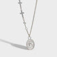Gift Oval Tag Cross Chain 925 Sterling Silver Necklace