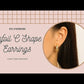 Irregular Tinfoil C Shape 925 Sterling Silver Stud Earrings