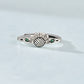 Vintage Sunflower Sun CZ 925 Sterling Silver Adjustable Promise Ring
