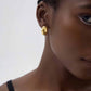 Fine Jewelry Women Office Elegant Electroforming Light Two Drop Water Hypoallergenic S999 Sterling Silver Stud Earrings