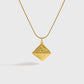 Women Daily Fashion Jewelry Bold 999 Pure Silver Geometry Pattern Triangular Cone Necklace