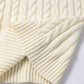Oatmeal Cable Knit High Neck Sweater Vest Top