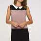 Sleeveless Dress with Contrast Peter Pan Collar