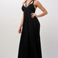 Strappy V-Neck Maxi Dress with Flowy Silhouette