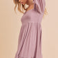 Aemi + Co Ruffled Hem Square Neck Balloon Sleeve Mini Dress