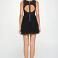 Faux Leather Cut-Out Mini Dress
