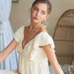 ADORA Tie Back V-Neck Ruffle Sleeve Dress
