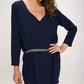 V-Neck Belted Dress – Effortless Elegance