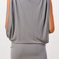Sleeveless Draped Mini Dress with V-Neckline