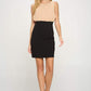 Sleeveless Two-Tone Fitted Dress