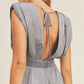 MABLE Draped Romper with Pleated Shoulder Pad Detail