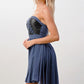 Strapless Lace-Up High-Low Dress