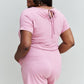 Zenana Chilled Out Full Size Short Sleeve Romper in Light Carnation