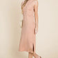 BOMBOM Ribbed Knit Sleeveless Midi Dress