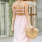 And The Why Smocking Open-Back Sleeveless Midi Dress