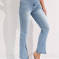 Commuter Split Straight Pants Fashionable Stretch Washed Jeans Women Bottom