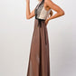 Elegant Sheer Maxi Dress with Lace Bodice and Flowing Skirt