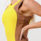 Sculpted Bodycon Mini Dress with Contrasting Panels