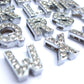 Crystal Slider Letters 10mm - Silver