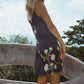 Vela Silk Slip Dress in Black Jungle Butterfly