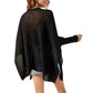 Womens Boxy Batwing Open Knit Sweater top