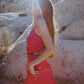 Andromeda Silk Slip Dress in Cosmic Crimson