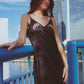 Vela Silk Slip Dress in Jaguar Stars
