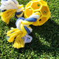 Rubber Soccer Ball Chew Toy with Tug Rope  -- Great for Active Dogs